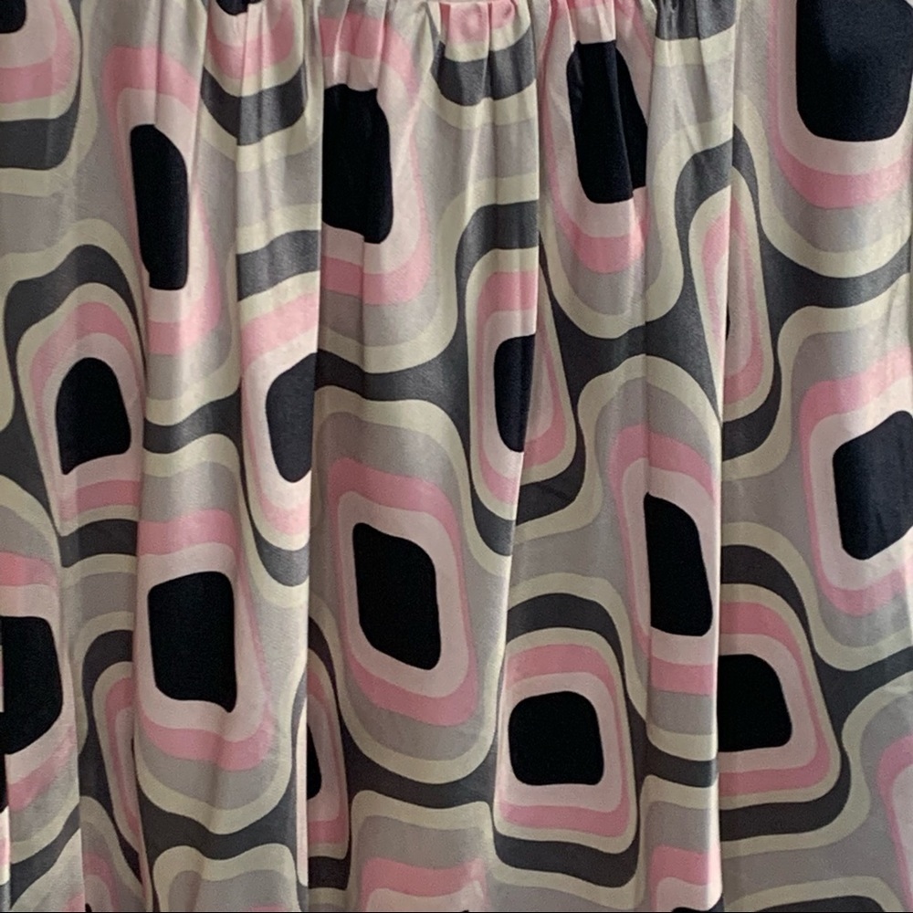 HANNAH BANANA Embellished Retro Print Dress Mod 70’s Bubble Hem Sleeveless 14 - Picture 12 of 14